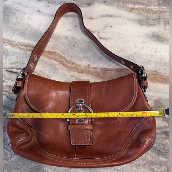 VINTAGE Coach F10192 Legacy Y2K Brown Full Grain Leather Buckle Shoulder Bag - Picture 14 of 16